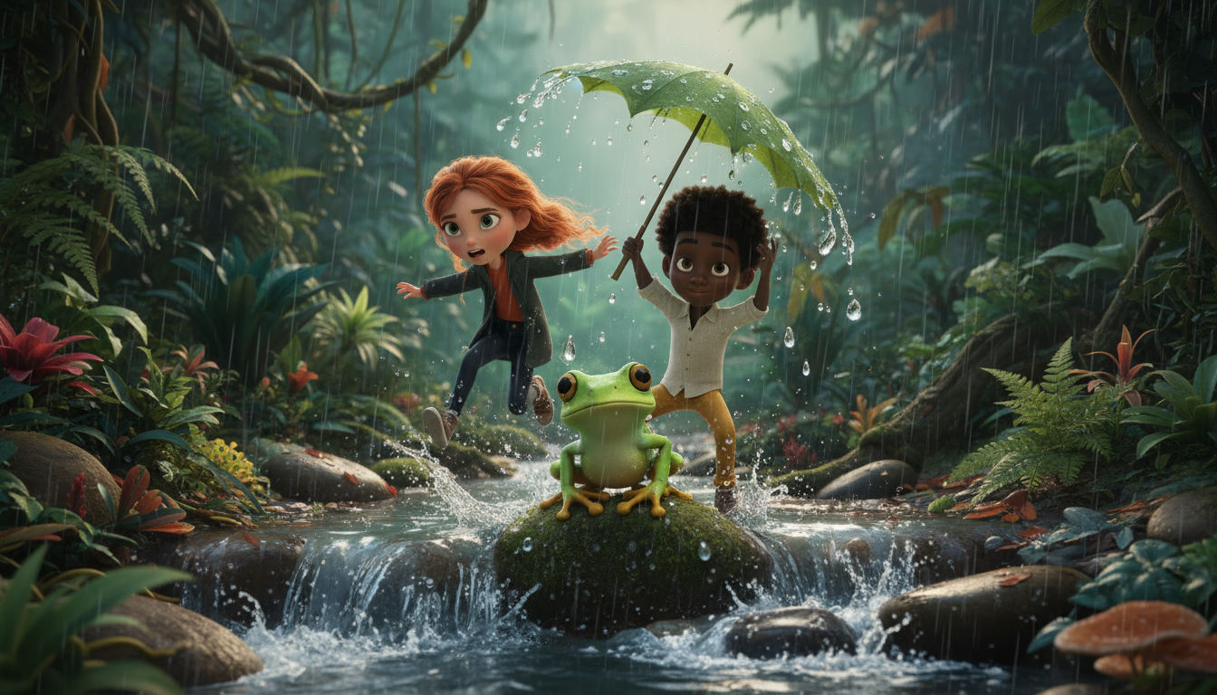 Elena, Ronan, and IRIS in the glowing micro-jungle